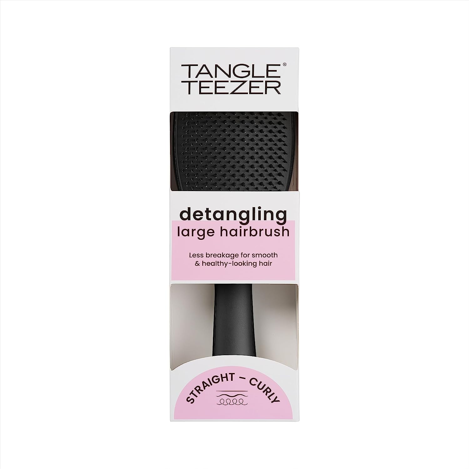 Tangle Teezer The Large Ultimate Detangling Brush, Dry and Wet Hair Brush Detangler for Long, Thick, Curly and Textured Hair, Black Gloss
