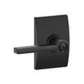 Latitude Matte Black Privacy Bed/Bath Door Lever with Century Trim