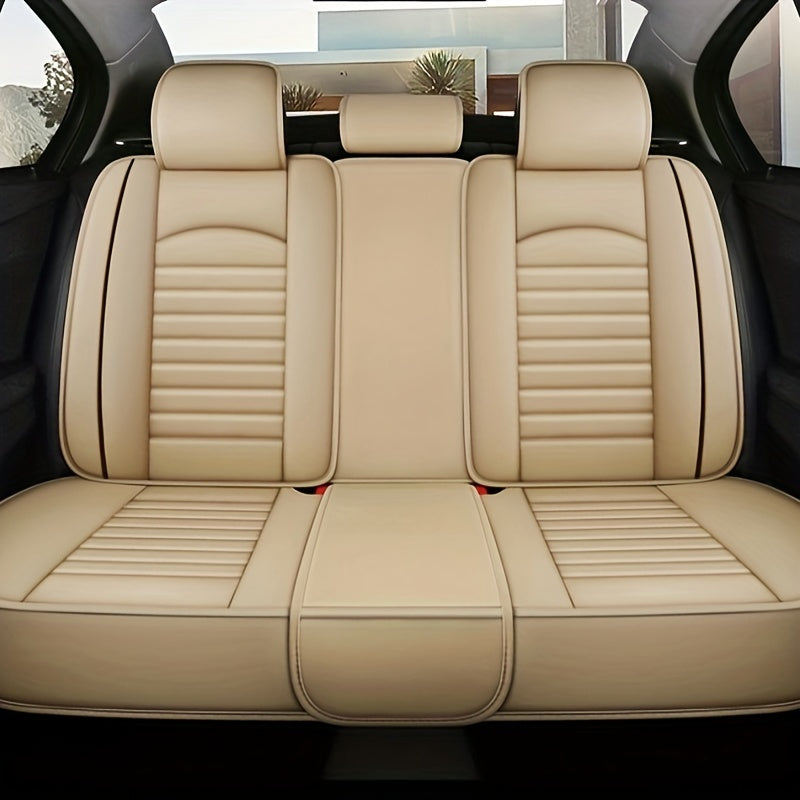 5-seat All-inclusive Car Seat Cover PU Leather Four Seasons Universal Car Seat Protector Compatible With Five-seat Car Pickup Truck SUV Off-road