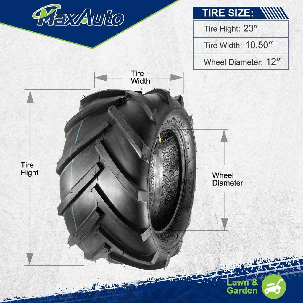 MaxAuto 2PCS 23x10.50-12 AG Tires for Garden Tractor Lawn Riding 6ply Rated