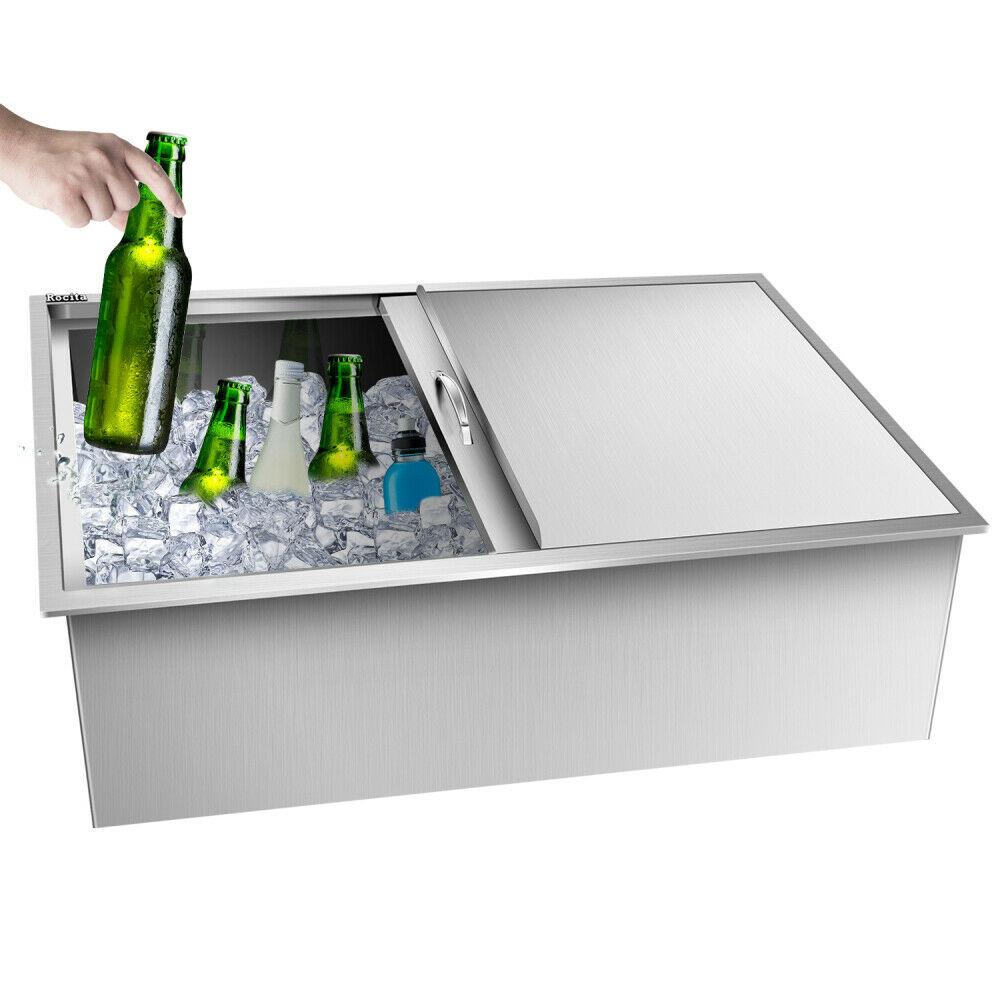 Drop In Ice Chest 36’’L x 18’’W x 14’’H 304  Steel Drop In Coole