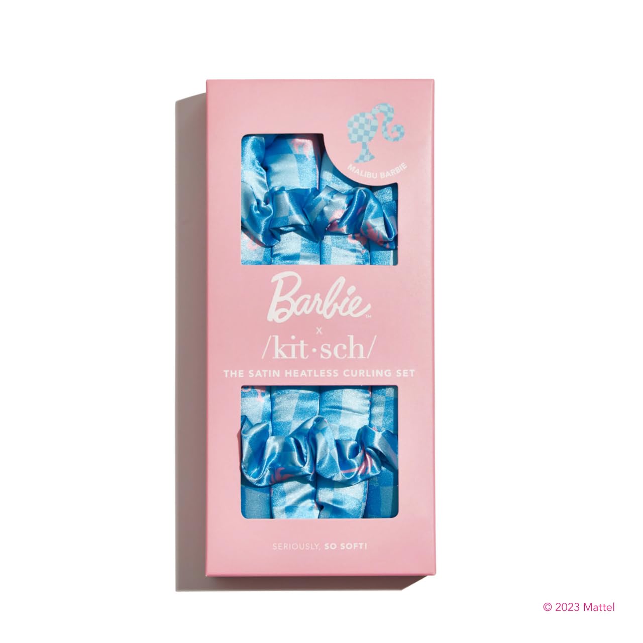 Kitsch Satin Heatless Curling Set - Hair Rollers for Heatless Curls | Heatless Hair Curlers &amp; Hot Rollers | Hair Curlers to Sleep in | Heatless Curling Rod Headband | Heatless Curler (Malibu Barbie)