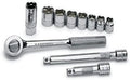 SK 94512 11 Piece 3/8-Inch Drive 6 Point 3/8-Inch to 3/4-Inch Socket Set with 5/8-Inch Spark Plug Socket