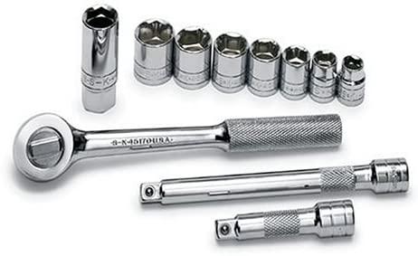 SK 94512 11 Piece 3/8-Inch Drive 6 Point 3/8-Inch to 3/4-Inch Socket Set with 5/8-Inch Spark Plug Socket