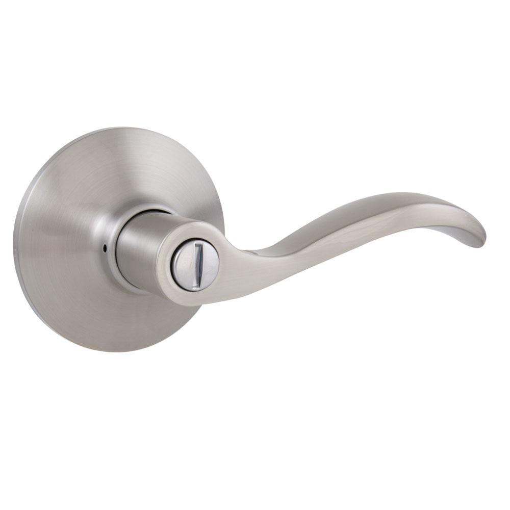 Naples Satin Nickel Bed/Bath Privacy Door Lever