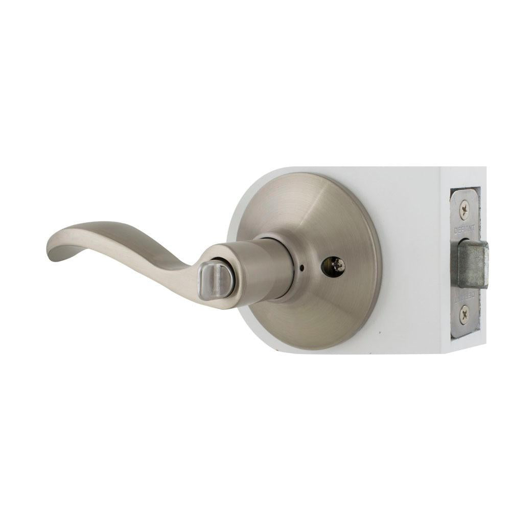 Naples Satin Nickel Bed/Bath Privacy Door Lever