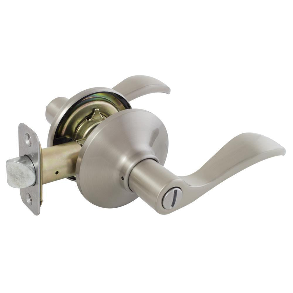 Naples Satin Nickel Bed/Bath Privacy Door Lever