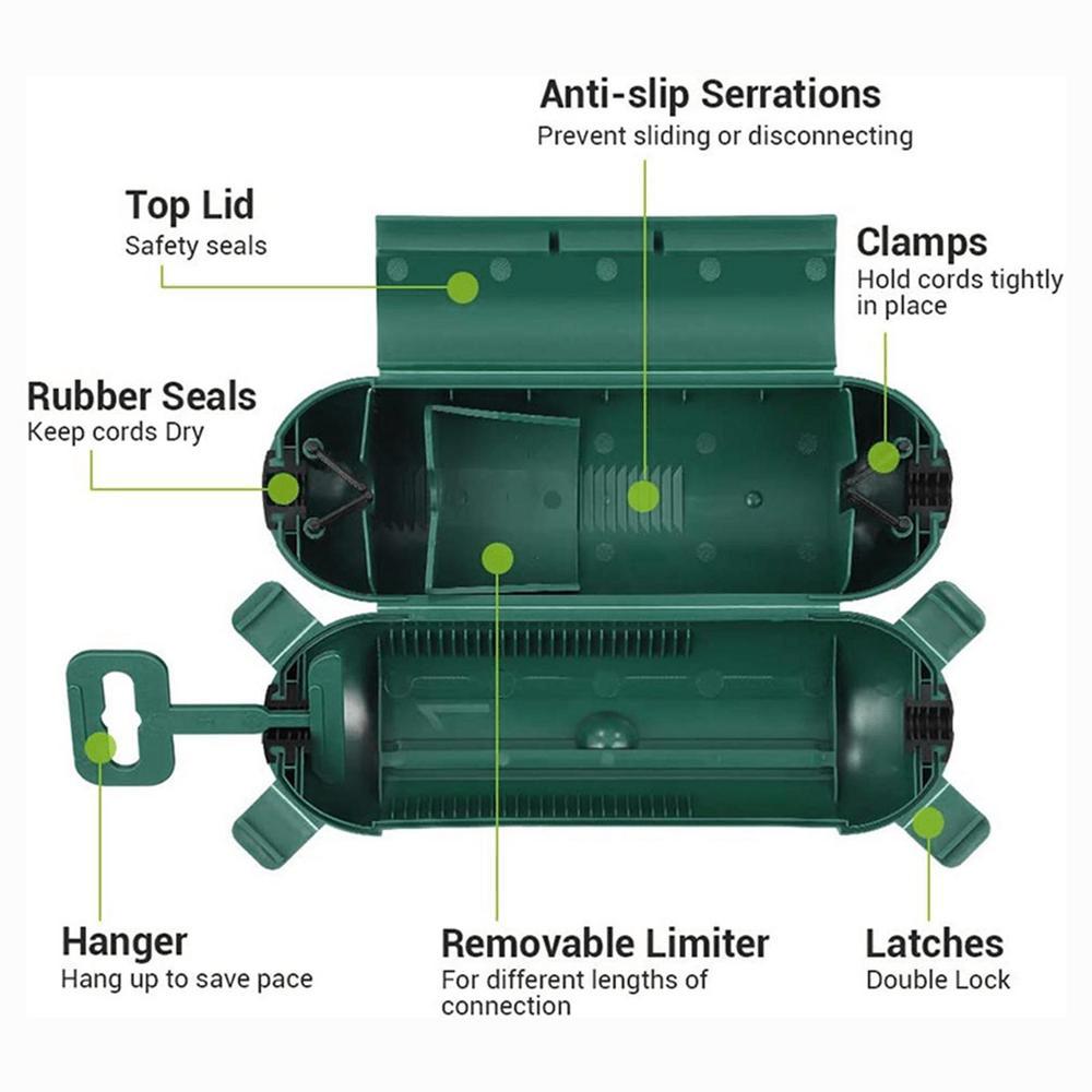 Waterproof Outdoor Extension Cord Safety Junction Box - Protect Your Outlet &amp; Cable Connections!