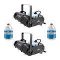 Chauvet DJ Smoke Pro Machine w/Timer Remote(2 Pack) & Smoke Fluid (2 Pack)