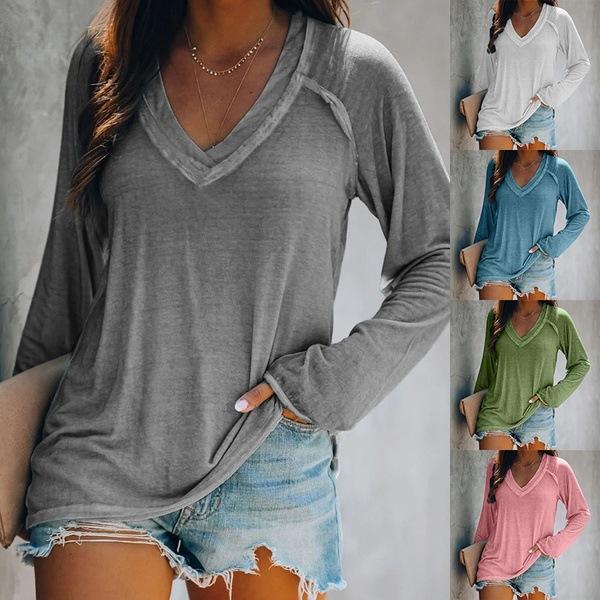 Fashion casual solid color T-shirt