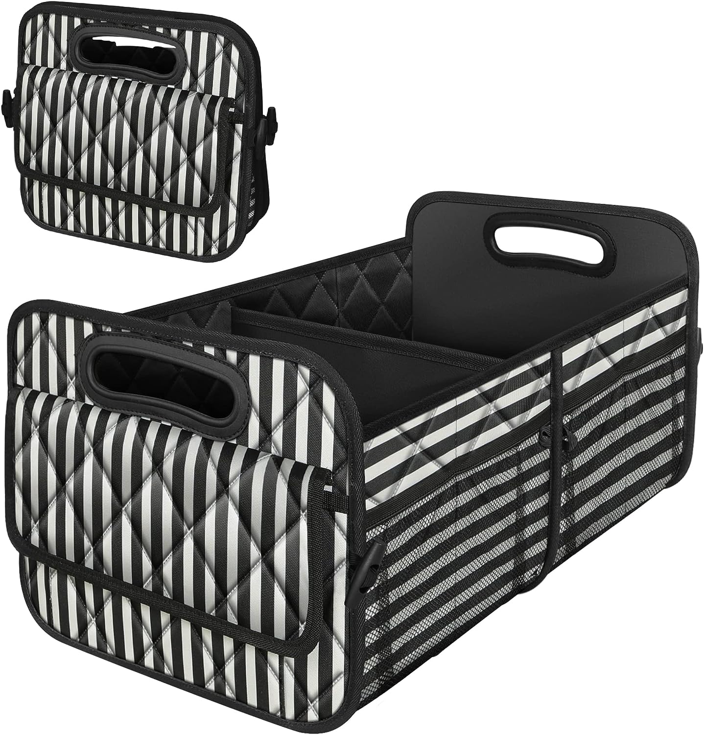 Deosk Car Trunk Organzier for suv,Car Organziers and Storage with 6 Big Pocket,Car Accessories for Women/Men 50L Waterproof Polyester Trunk Organzier for Car/SUV/Minivan/Truck（Medium, Stripe）