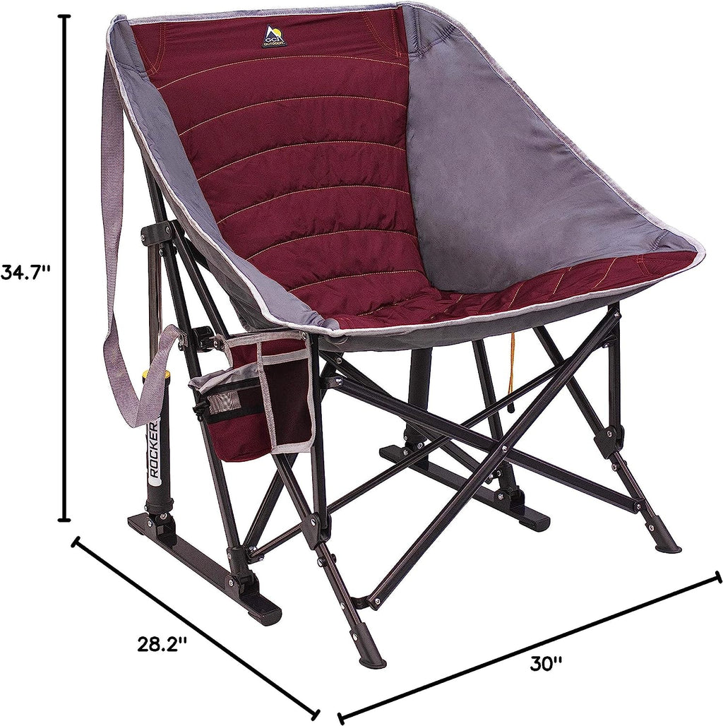 GCI Outdoor MaxRelax Pod Rocker Portable Rocking Chair &amp; Outdoor Camping Chair, Cinnamon Red , Regular size.