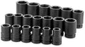 SK 88819 19 Piece 1-Inch Drive 6 Pt Deep Fractional Impact Socket Set