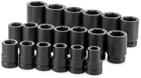 SK 88819 19 Piece 1-Inch Drive 6 Pt Deep Fractional Impact Socket Set