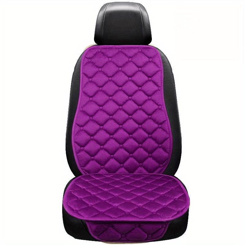 1pc/2pcs Car Seat Cover With Soft Velvet And Plaid Comfortable Memory Foam With Phone StoraBag Back Non-slip Silicone Particle Back Seat Cushion
