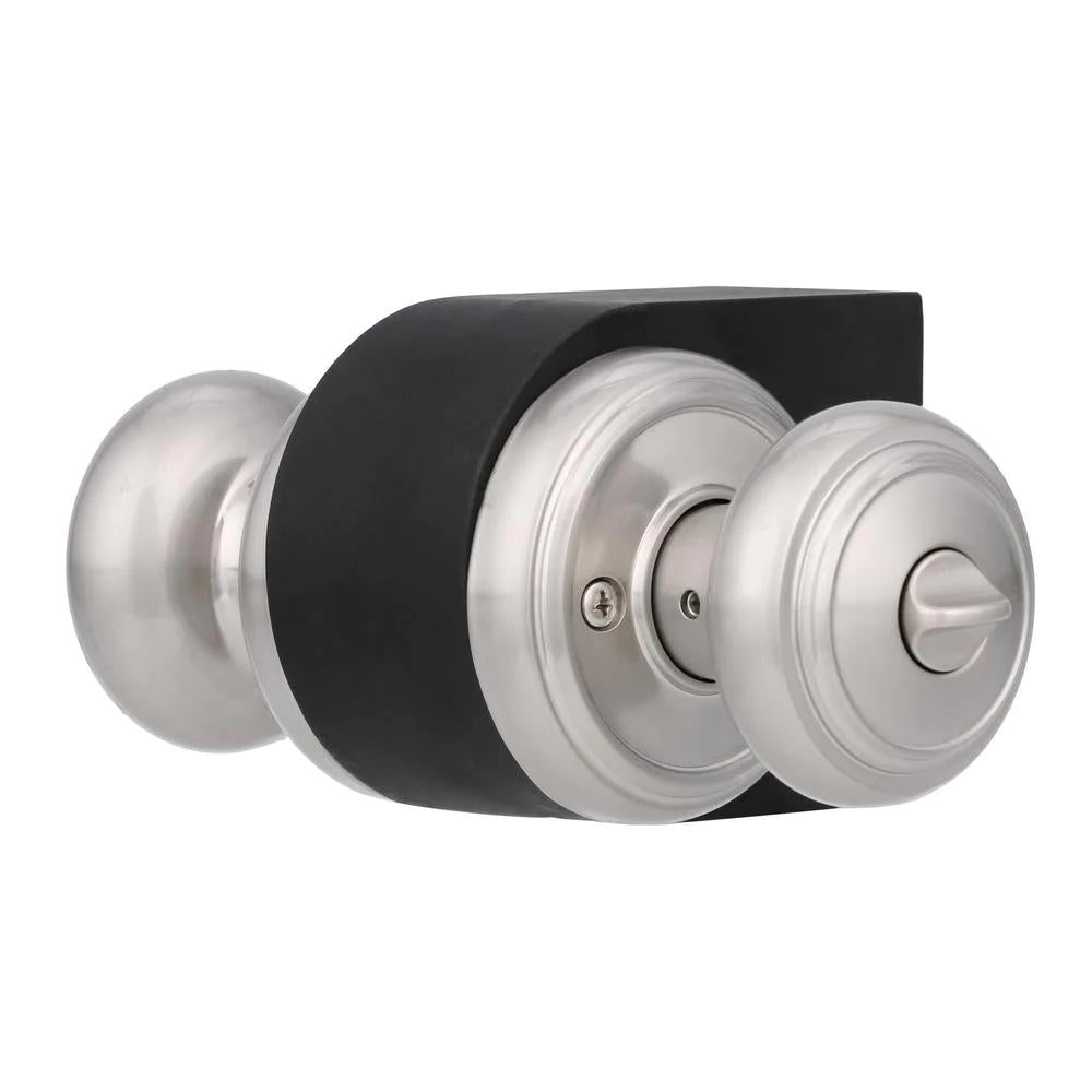 PrestiAlcott Satin Nickel Bed/Bath Door Knob (4-Pack)