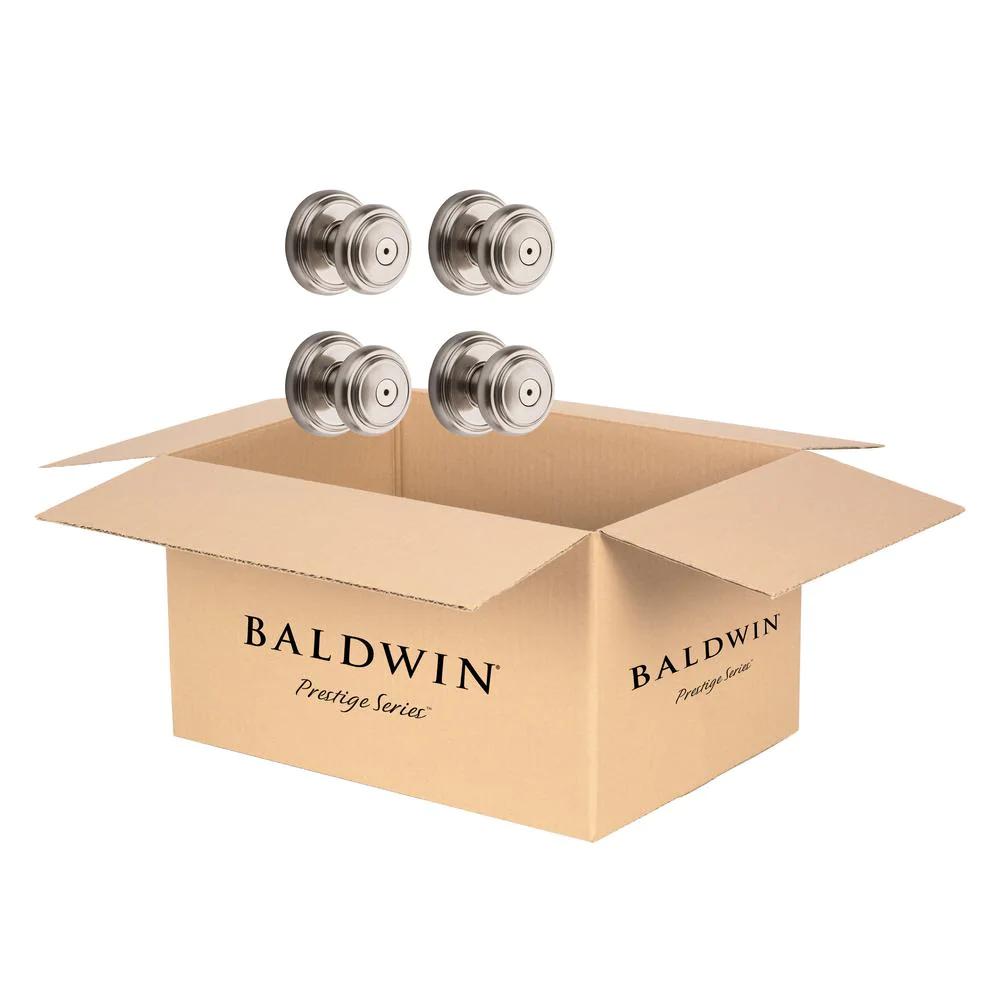PrestiAlcott Satin Nickel Bed/Bath Door Knob (4-Pack)