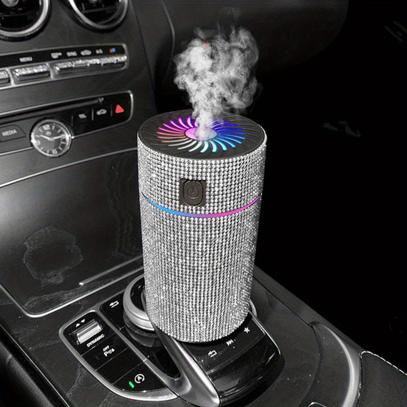 Elevate Your Car's Ambience with this Luxurious Rhinestone Humidifier &amp; Air Purifier!