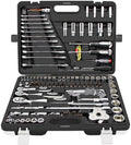 PENFU Wrench 123 Pieces Drive Socket Set Ratchet Wrench Combination Tools Auto Repair Tool Kit for Car Repair/Home Maintenance Hand Repair Tool