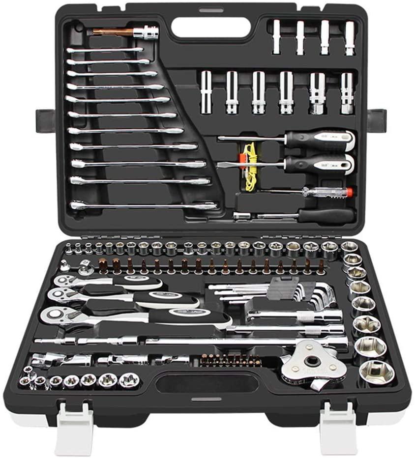 PENFU Wrench 123 Pieces Drive Socket Set Ratchet Wrench Combination Tools Auto Repair Tool Kit for Car Repair/Home Maintenance Hand Repair Tool