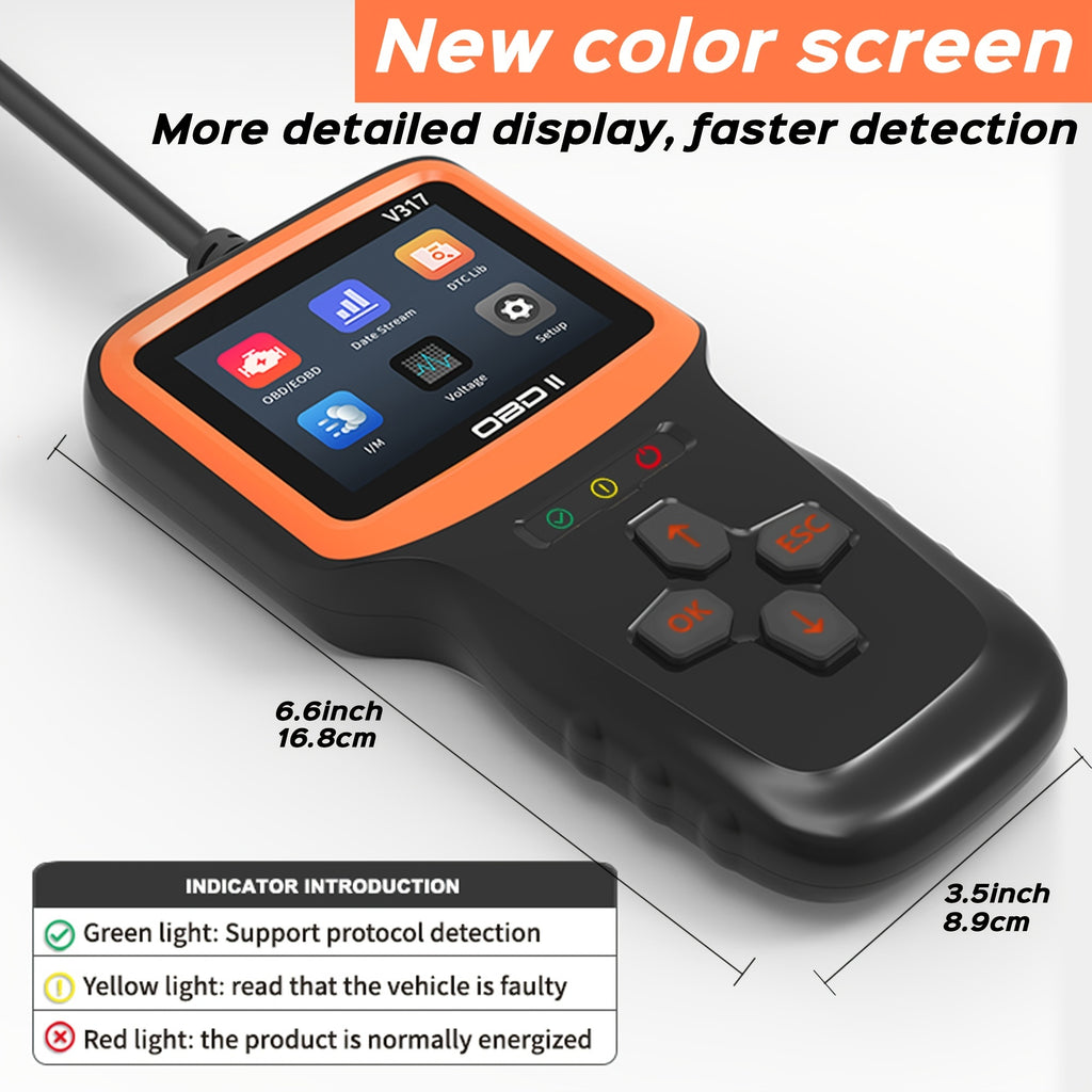 OBD2 Scanner Auto Check Car Engine Clear Fault Code Reader Automotive Diagnostic Scan Tester Tools Kit Color Screen,Car OBDII/EOBD Scan Tool