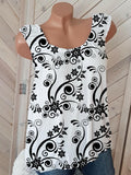 Print Sleeveless T-shirt