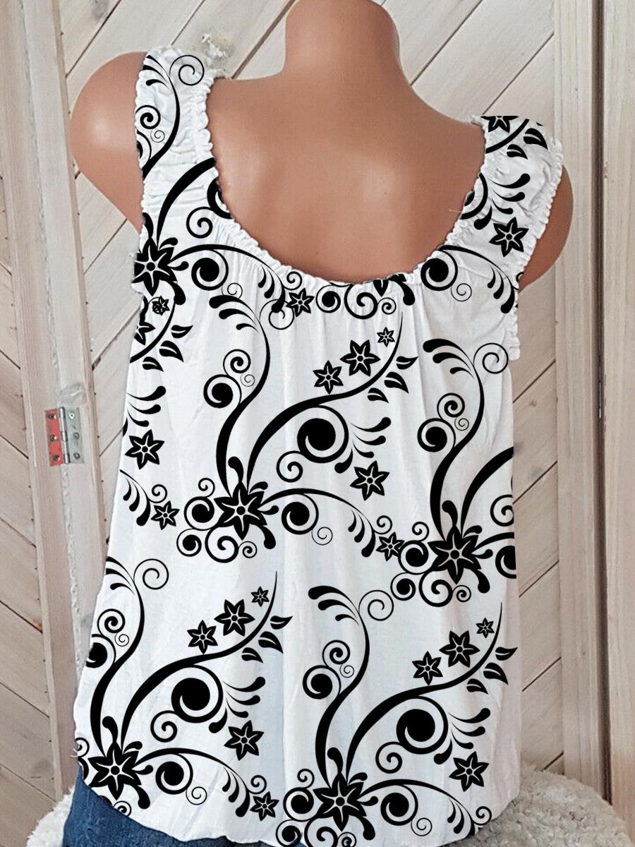 Print Sleeveless T-shirt