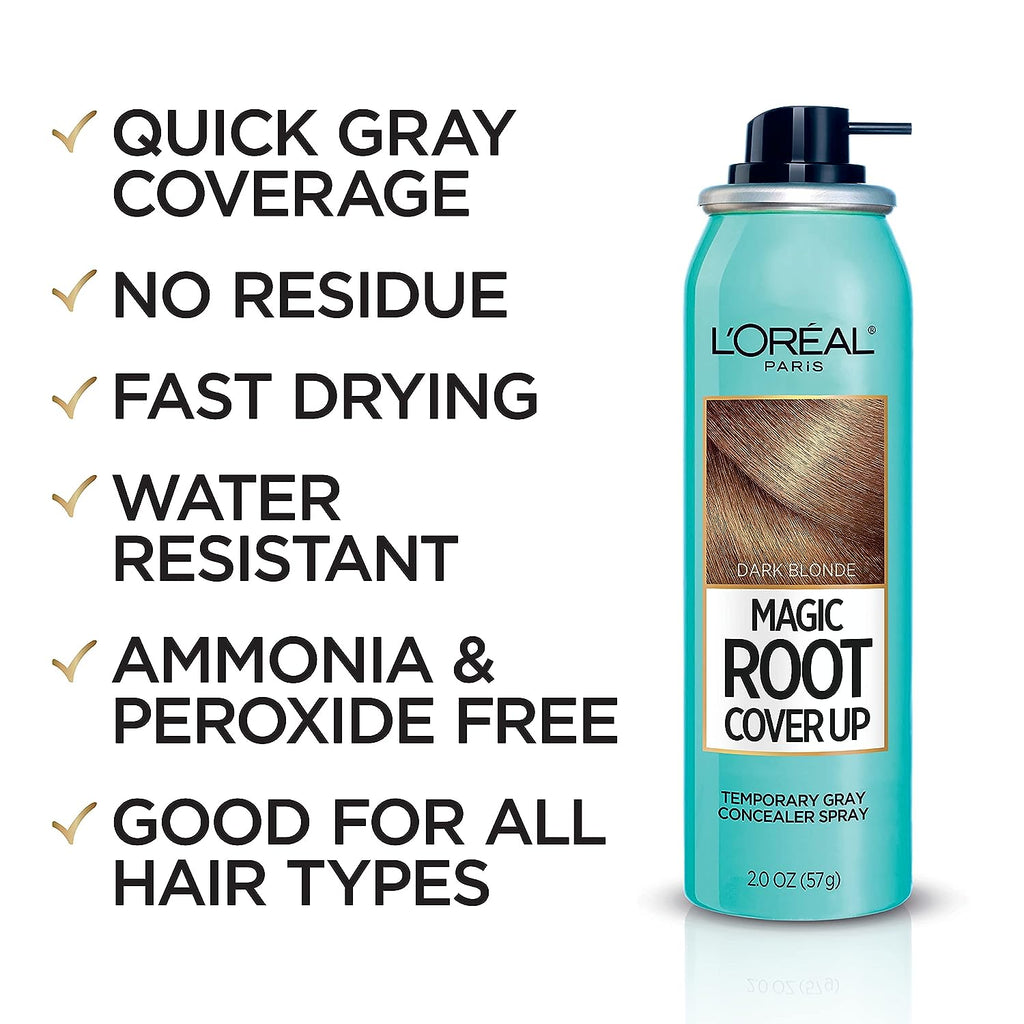 L'Oreal Paris Magic Root Cover Up Gray Concealer Spray Dark Blonde 2 oz.(Packaging May Vary)