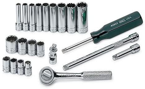 SK Professional Tools 4952 22-Piece 1/4 in. Drive 12-Point STD/Deep Fractional Socket Set - Chrome Socket Set with Super Chrome Finish | Set of 22 Sockets Made in USA