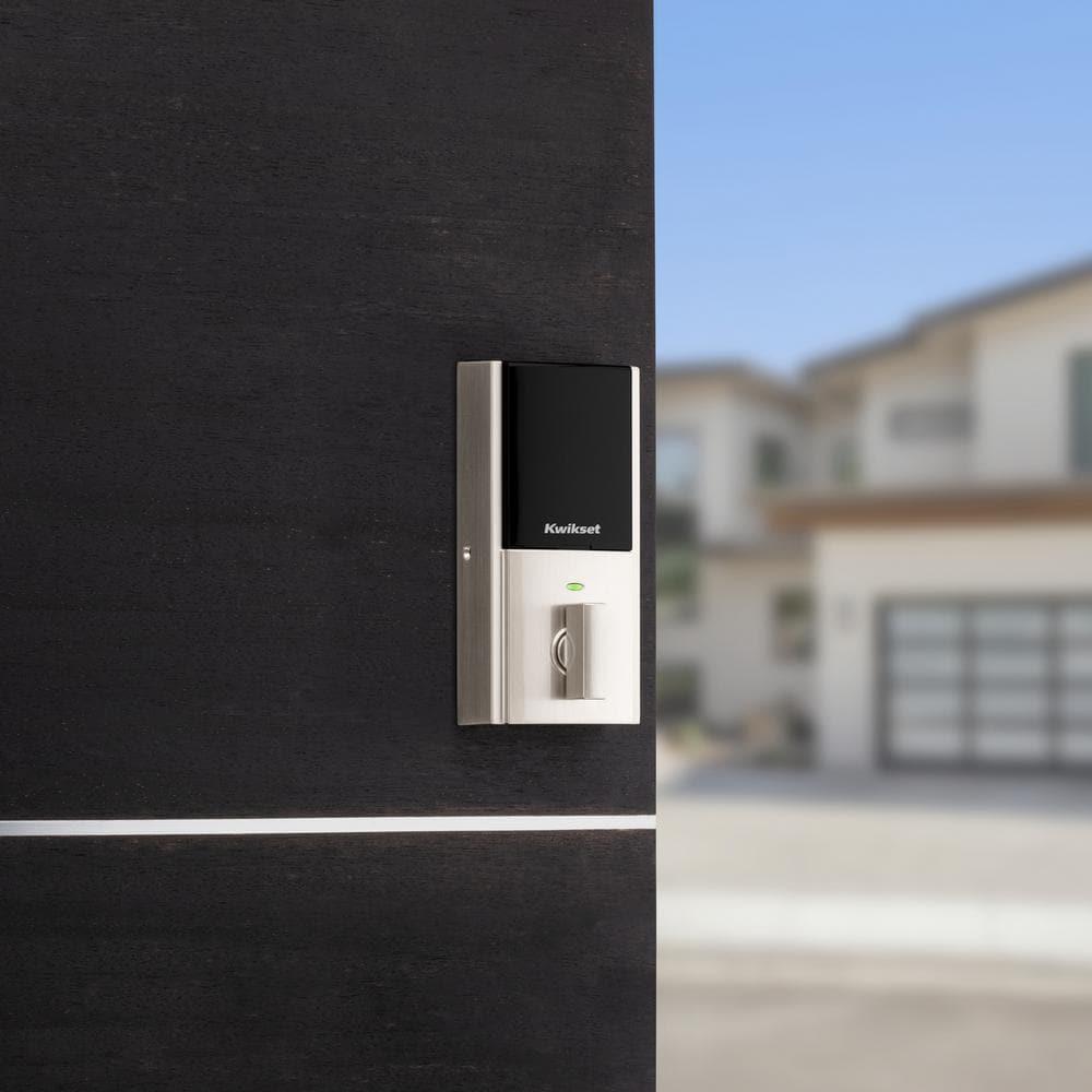 Halo Touch Satin Nickel CNT Fingerprint WiFi Elec Smart Lock Deadbolt Feat SmartKey Security with San Clemente Handleset