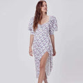 vintage floral print midi dress