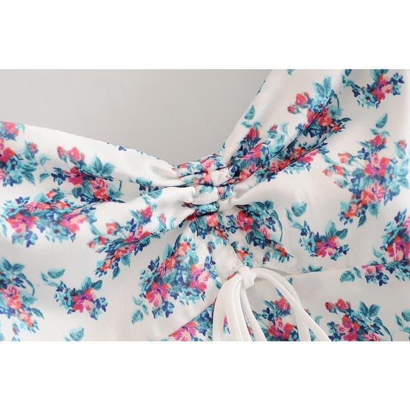 vintage floral print midi dress