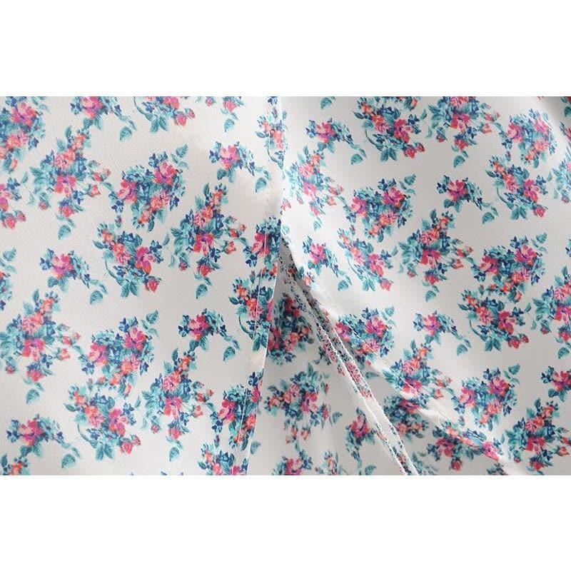 vintage floral print midi dress