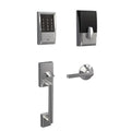 Century Bright Chrome Encode Smart Wi-Fi Deadbolt with Alarm and Century Handleset and Latitude Lever