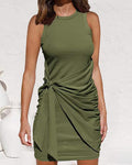 casual knotted sleeveless mini dress