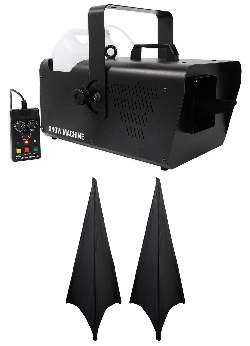Chauvet DJ SM 250 Portable DMX Snow Machine+Wired timer Remote SM250+(2) Scrims