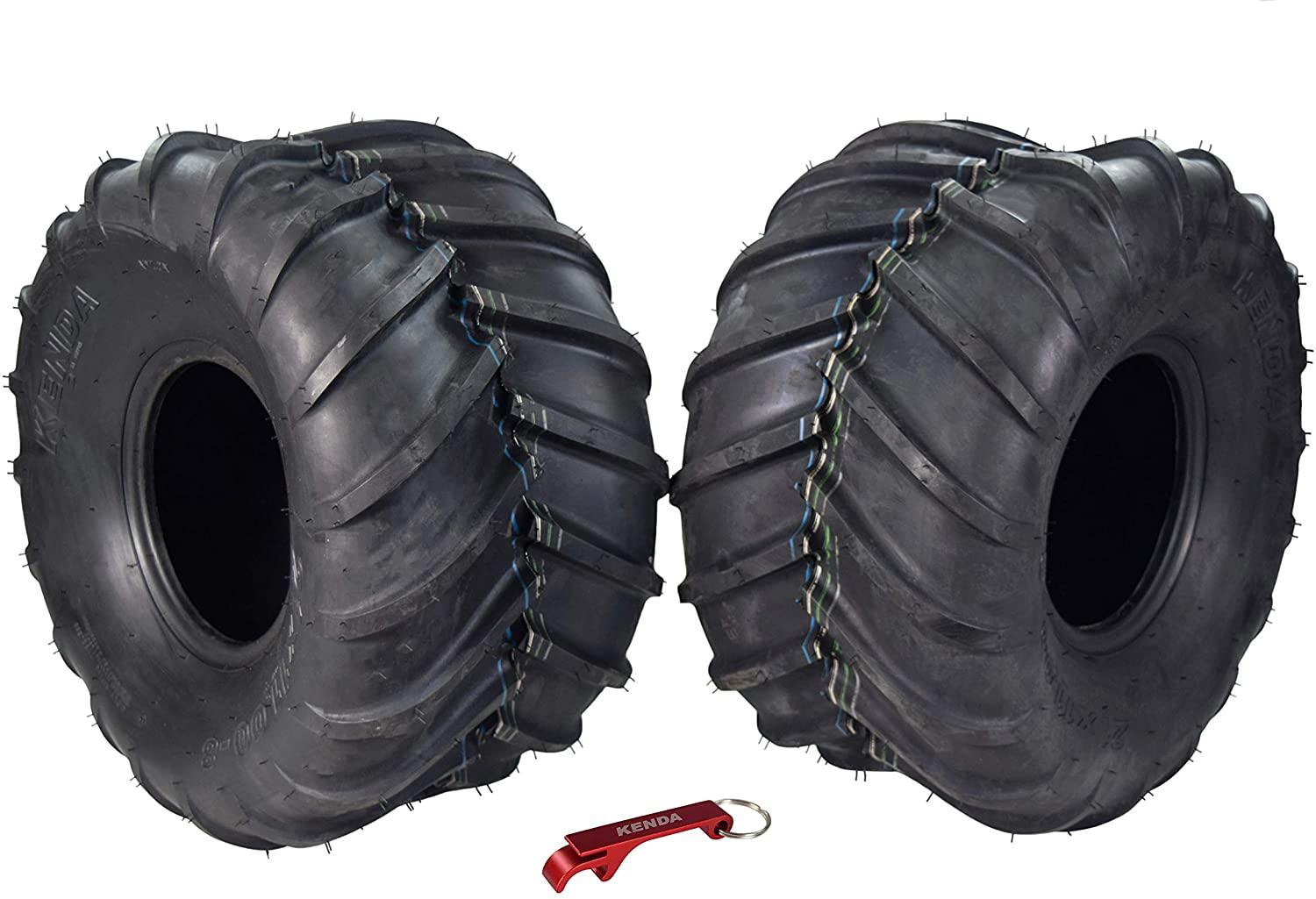 Kenda Tires Lawn and Garden Rear Mower Tires for Grasshopper Mowers with Bottle Opener Key Chain (21x11-8 2 Pack)