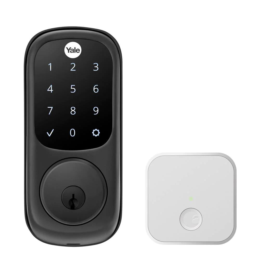 Assure Smart Lock Black Suede Wi-Fi Single Cylinder Deadbolt with Touchscreen Keypad