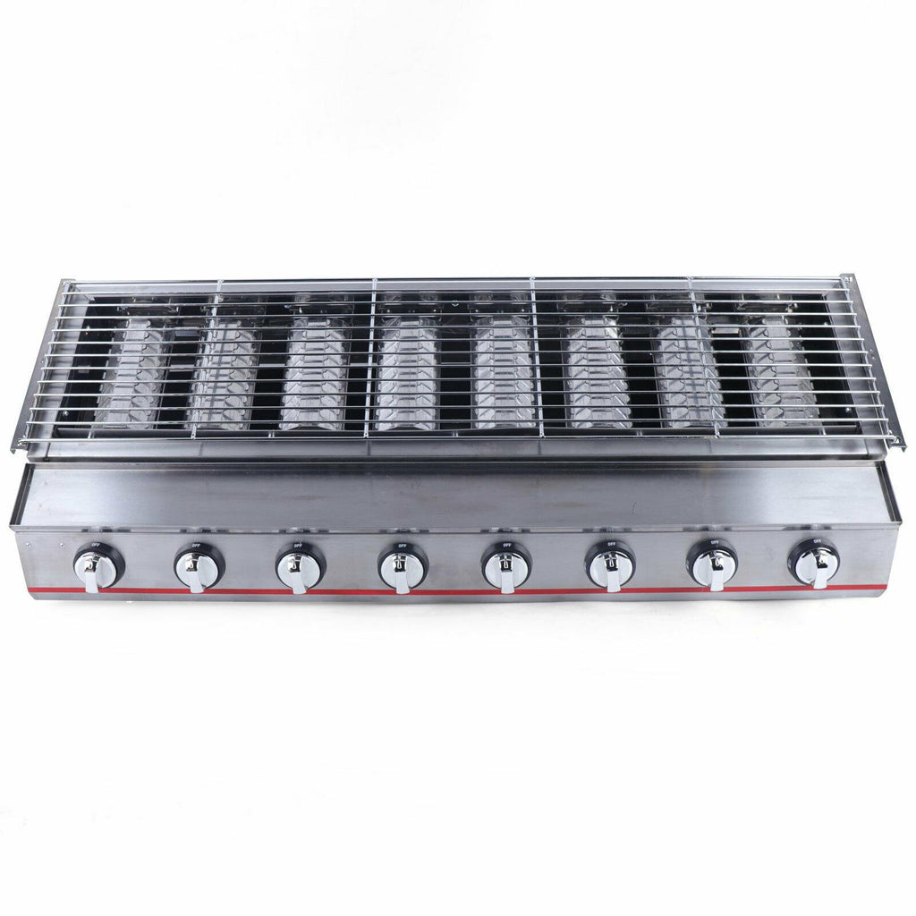 commercial 8 burners lpg gas bbq outdoor picnic barbecue cooker  steel