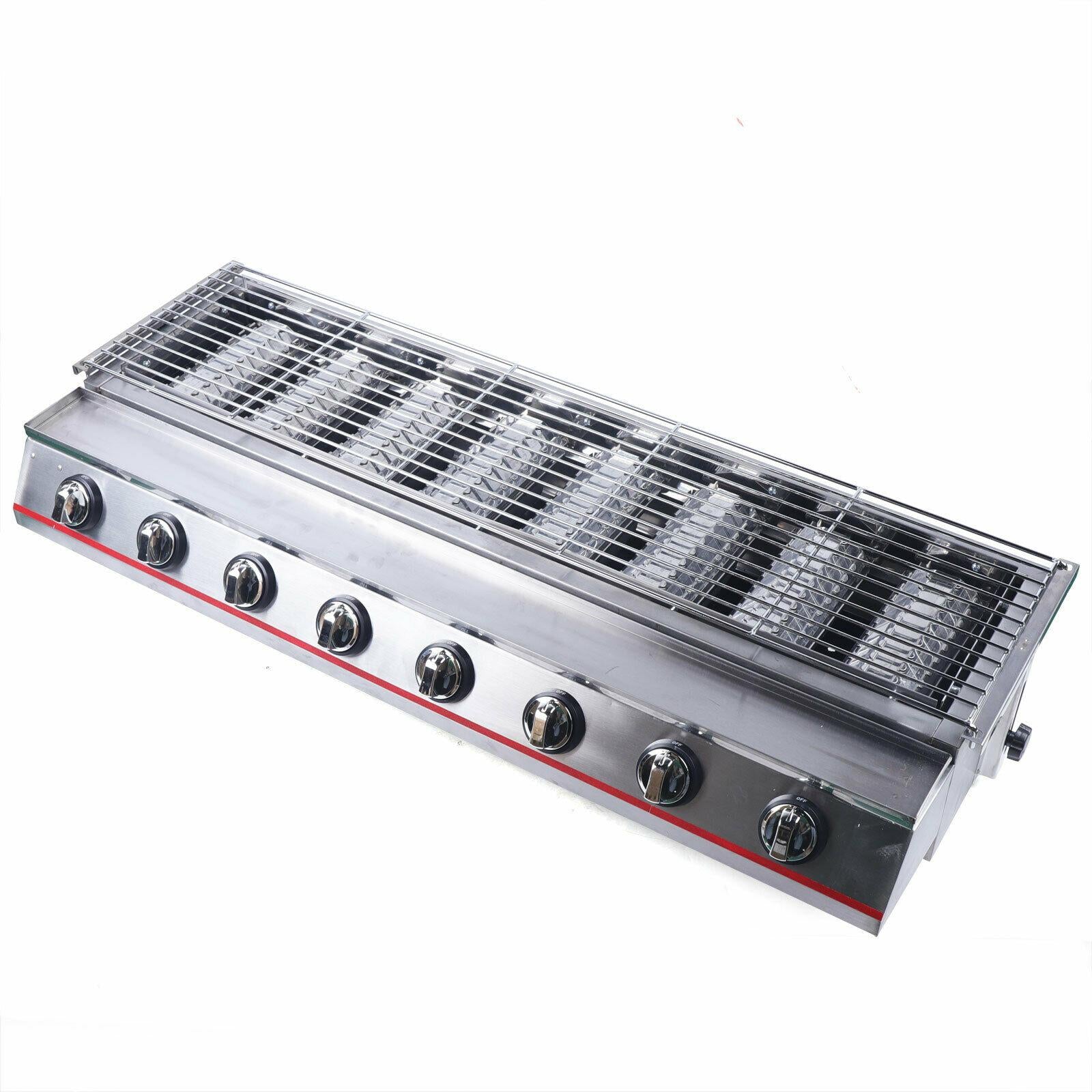 commercial 8 burners lpg gas bbq outdoor picnic barbecue cooker  steel