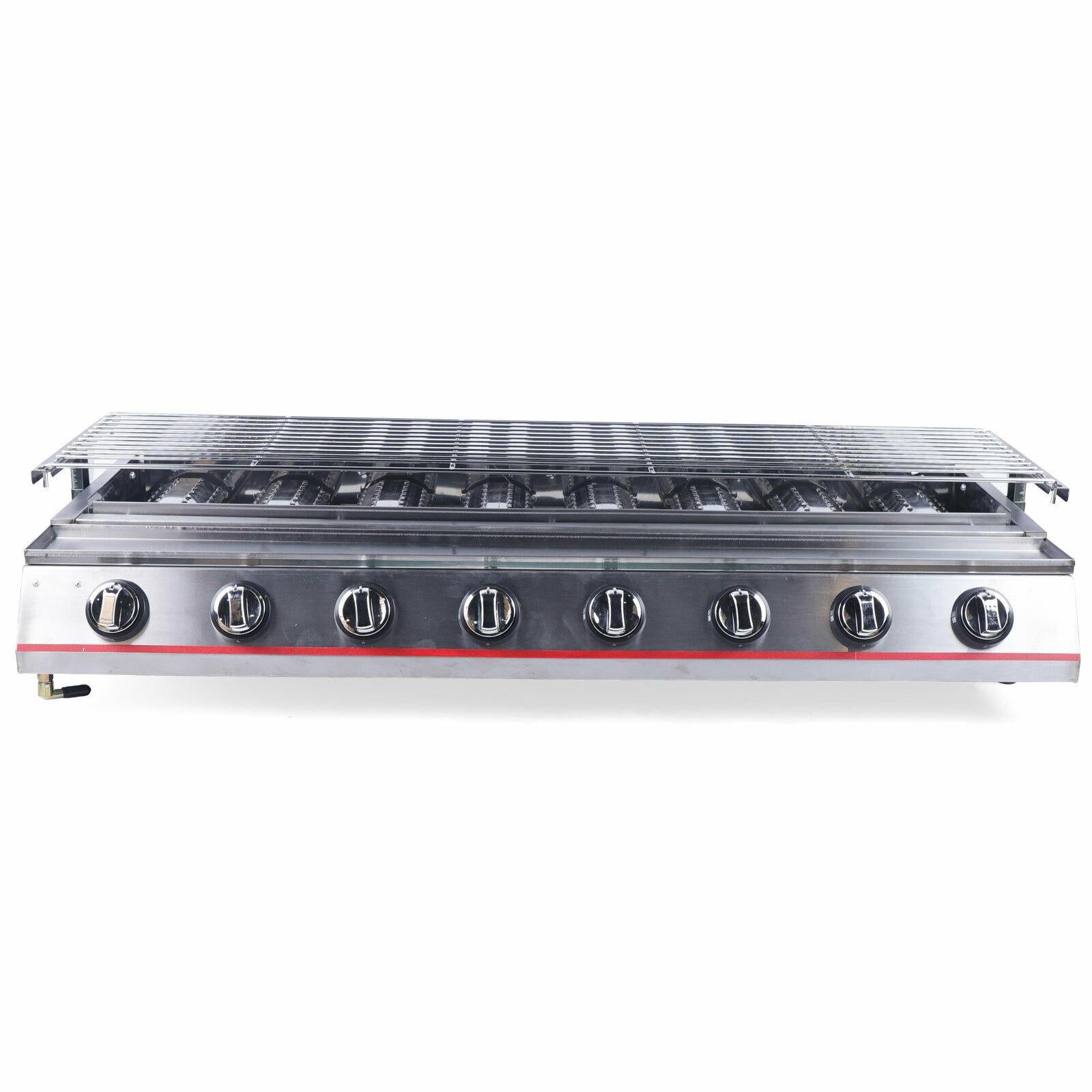 commercial 8 burners lpg gas bbq outdoor picnic barbecue cooker  steel