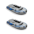 Excursion Inflatable Rafting Fishing 4 Person Boat w/ Oars &amp; Pump (2 Pack)