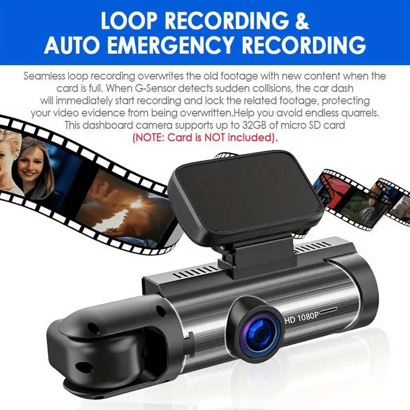 Dash Camera Front And Inside, 3.16inch Dash Cam 1080P, G Sensor HD Night Vision Loop Recording Wide Angle Car DVR