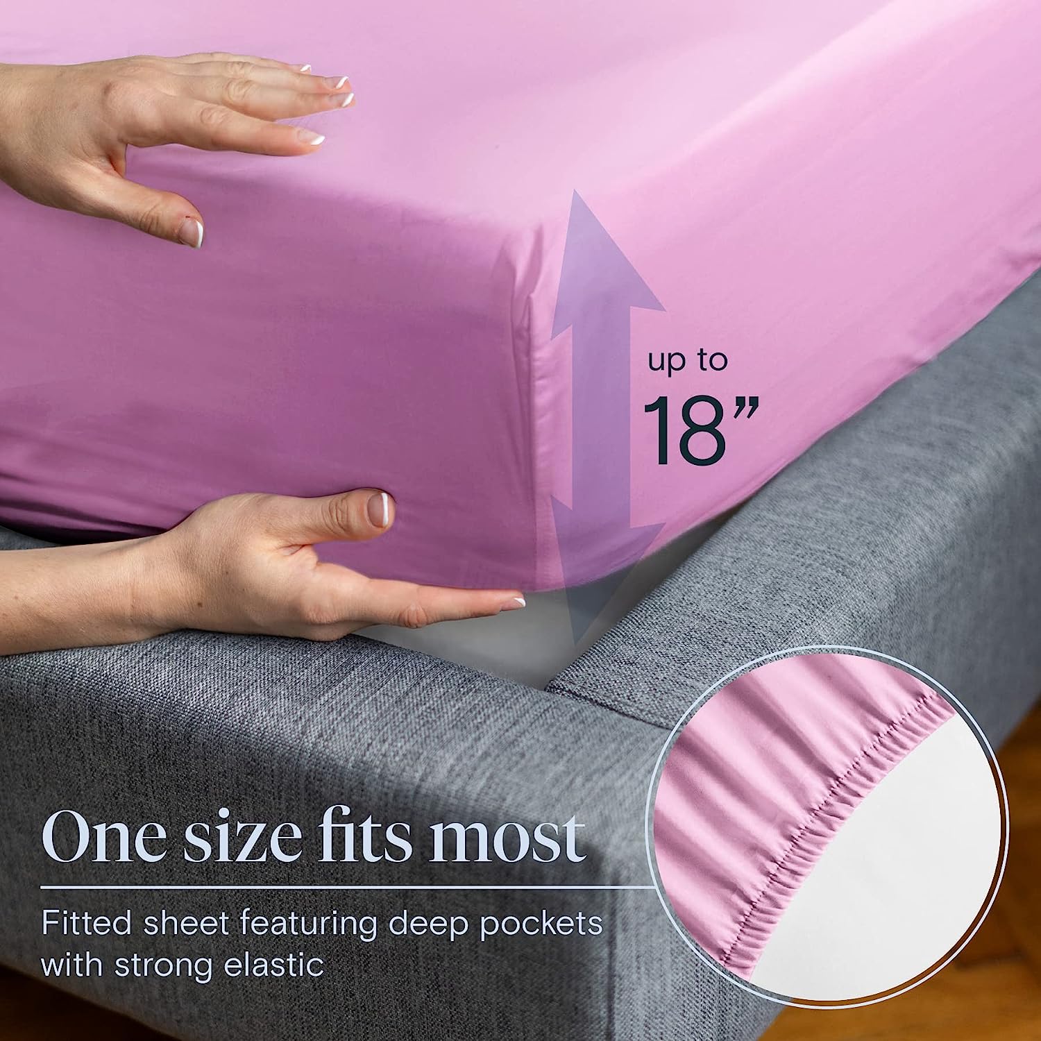 LuxClub 6 PC Queen Sheet Set Bamboo Sheets Deep Pockets 18" Eco Friendly Wrinkle Free Cooling Sheets Machine Washable Hotel Bedding Silky Soft - Light Plum Queen