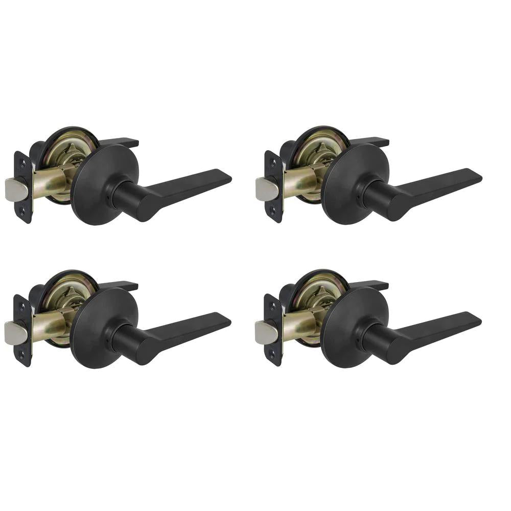 Freedom Matte Black Hall and Closet Door Lever (4-Pack)