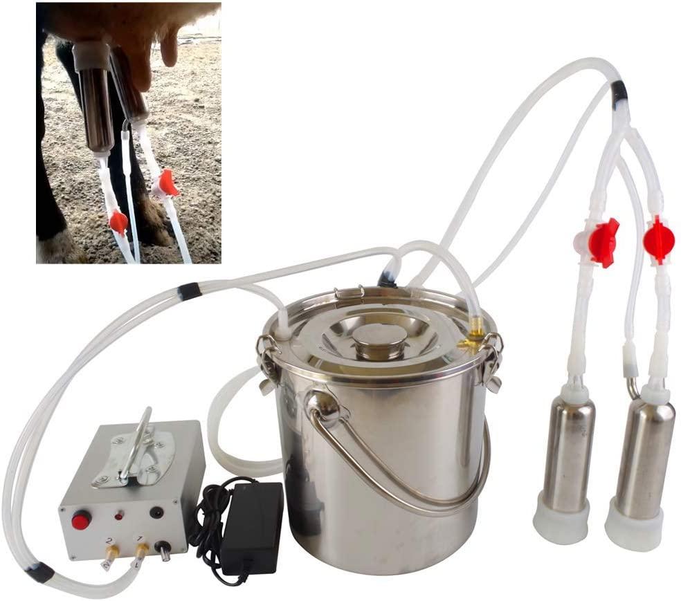 Futt 5L Single Bucket Piston Vacuum Pulsation MilMachine for Cows Cattle or Sheep Optional (Cattle)
