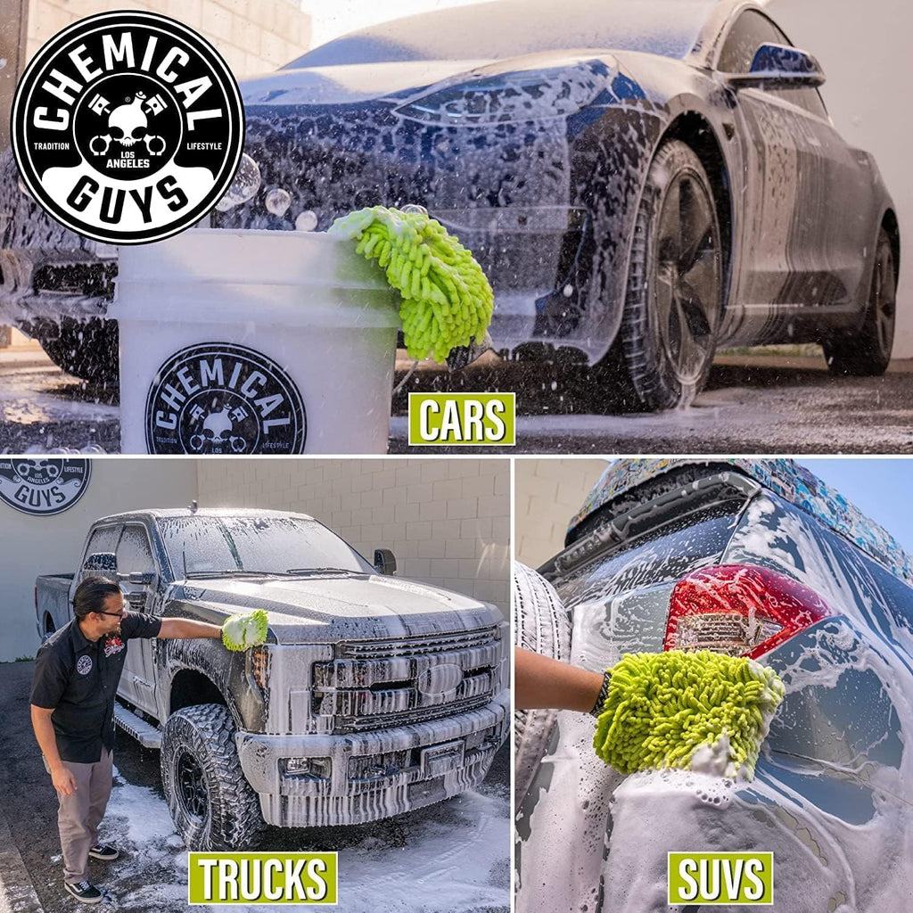 Chemical Guys CWS_402_16BK Car Wash Detailing Bucket, Mitt &amp; Accessories Bundle (6 Items) Featuring Mr. Pink Foaming Car Wash Soap, 16 fl oz - Works on Cars, Trucks, SUVs, RVs &amp; More