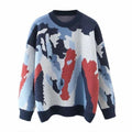 graffiti pattern loose sweater