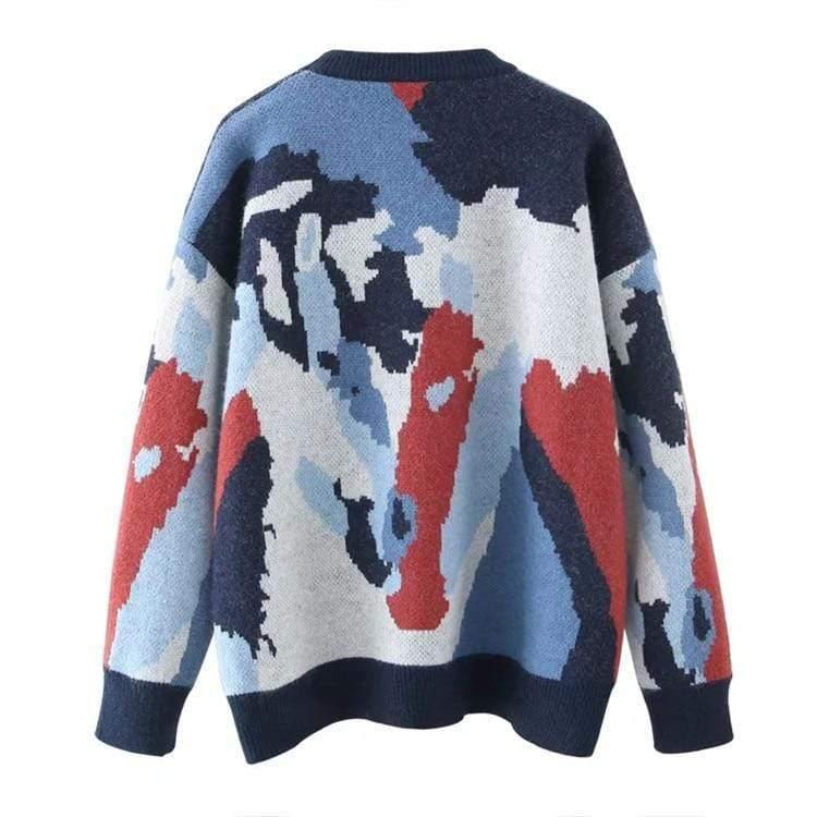 graffiti pattern loose sweater