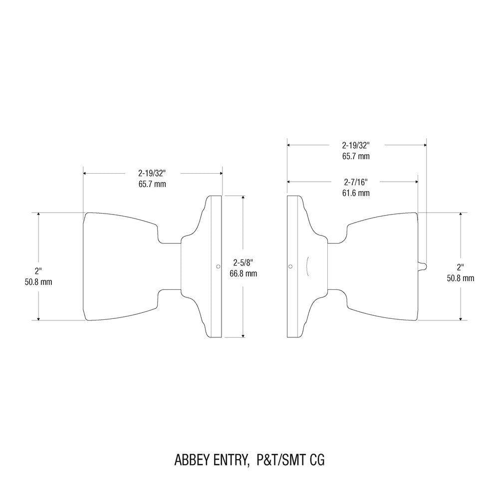 Abbey Polished Brass Entry Door Knob Featuring SmartKey Security